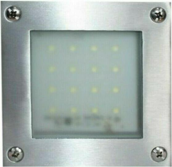 Aca Στεγανή Επιτοίχια Πλαφονιέρα Εξωτερικού Χώρου με Ενσωματωμένο LED σε Ασημί Χρώμα HI019AW