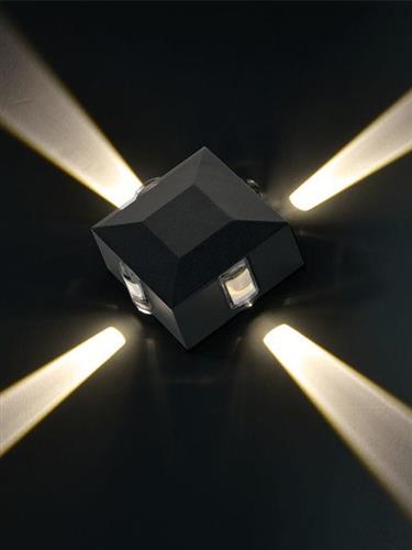 Aca Στεγανή Επιτοίχια Πλαφονιέρα Εξωτερικού Χώρου με Ενσωματωμένο LED σε Γκρι Χρώμα LG2622G