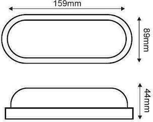 Aca Στεγανή Επιτοίχια Χελώνα Εξωτερικού Χώρου με Ενσωματωμένο LED 10W 3000Κ σε Μαύρο Χρώμα DORA1030B