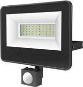 Aca Στεγανός Προβολέας IP66 Ισχύος 30W με Αισθητήρα Κίνησης και Φυσικό Λευκό Φως σε Μαύρο χρώμα V3040S