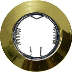 Aca Στρογγυλό Μεταλλικό Πλαίσιο για Σποτ με Ντουί GU10 MR11 σε Χρυσό χρώμα 6.15x6.15cm BS3161G