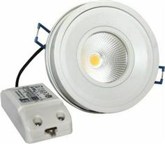 Aca Στρογγυλό Μεταλλικό Χωνευτό Σποτ με Ενσωματωμένο LED και Θερμό Λευκό Φως 10W 700LM Κινούμενο σε Λευκό χρώμα 10x10cm BEL1027
