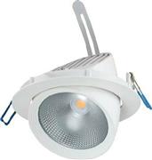 Aca Στρογγυλό Μεταλλικό Χωνευτό Σποτ με Ενσωματωμένο LED και Θερμό Λευκό Φως Κινούμενο σε Λευκό χρώμα 18x18cm LINO3030