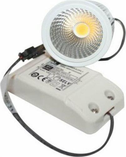 Aca Στρογγυλό Μεταλλικό Χωνευτό Σποτ με Ενσωματωμένο LED και Θερμό Λευκό Φως σε Λευκό χρώμα 5x5cm WISP1027