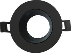 Aca Στρογγυλό Μεταλλικό Χωνευτό Σποτ σε Μαύρο χρώμα GLGU1BB