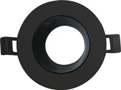 Aca Στρογγυλό Μεταλλικό Χωνευτό Σποτ σε Μαύρο χρώμα GLGU1BB