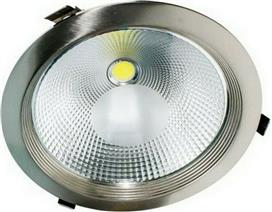 Aca Στρογγυλό Χωνευτό LED Panel Ισχύος 50W με Θερμό Λευκό Φως 23x23cm LUCE5030NM
