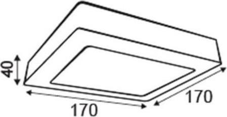 Aca Τετράγωνο Εξωτερικό LED Panel Ισχύος 14W με Ψυχρό Λευκό Φως 17x17cm NIKI1460SW
