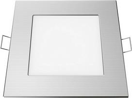 Aca Τετράγωνο Μεταλλικό Χωνευτό Σποτ με Ενσωματωμένο LED και Φυσικό Λευκό Φως 6W 430Lm σε Λευκό χρώμα 12x12cm PLATO640SNM
