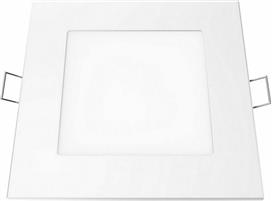 Aca Τετράγωνο Μεταλλικό Χωνευτό Σποτ με Ενσωματωμένο LED και Φυσικό Λευκό Φως 6W 430Lm σε Λευκό χρώμα 12x12cm PLATO640SW