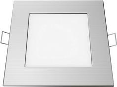 Aca Τετράγωνο Μεταλλικό Χωνευτό Σποτ με Ενσωματωμένο LED και Ψυχρό Λευκό Φως 6W 450Lm σε Ασημί χρώμα 12x12cm PLATO665SNM