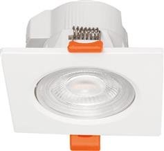 Aca Τετράγωνο Πλαστικό Χωνευτό Σποτ με Ενσωματωμένο LED και Ψυχρό Λευκό Φως SMD 7W σε Λευκό χρώμα 8.6x8.6cm FALKO7S