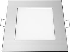 Aca Τετράγωνο Πλαστικό Χωνευτό Σποτ με Ενσωματωμένο LED και Θερμό Λευκό Φως 6W 400lm σε Ασημί χρώμα 12x12cm PLATO630SNM