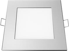 Aca Τετράγωνο Χωνευτό Σποτ με Ενσωματωμένο LED και Ψυχρό Λευκό Φως σε Ασημί χρώμα 11.8x11.8cm PENU665SNM