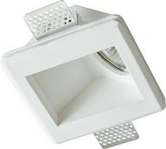 Aca Trimless Oden Τετράγωνο Γύψινο Χωνευτό Σποτ με Ντουί GU10 σε Λευκό χρώμα 12x12cm G90061C