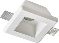 Aca Trimless Zoe Τετράγωνο Γύψινο Χωνευτό Σποτ με Ντουί GU10 σε Λευκό χρώμα 12x12cm G90011C