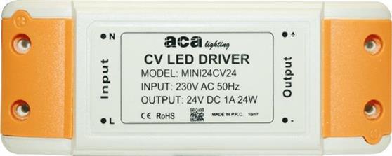 Aca Τροφοδοτικό LED IP20 Ισχύος 24W με Τάση Εξόδου 24V MINI24CV24