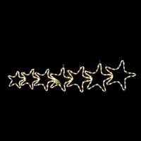 Aca Χριστουγεννιάτικα Διακοσμητικά Κρεμαστά Αστέρια Φωτιζόμενα Πλαστικά Λευκό 37x37x119cm 7τμχ XSTARSLEDWW119