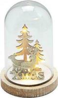 Aca Χριστουγεννιάτικη Φωτιζόμενη Διακοσμητική Γυάλα Christmas Motifs Μπαταρίας 12x12x18cm Πλαστική X06811233