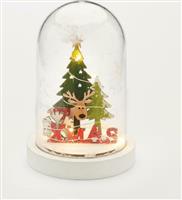 Aca Χριστουγεννιάτικη Φωτιζόμενη Διακοσμητική Γυάλα με Τάρανδο Πλαστική Μπαταρίας 19x11x19cm X06511217