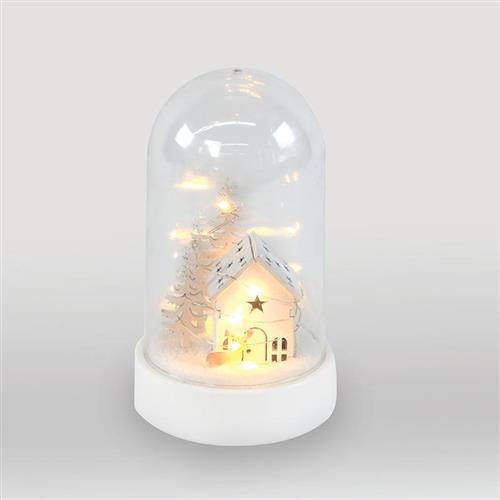 Aca Χριστουγεννιάτικη Φωτιζόμενη Διακοσμητική Γυάλα Σπιτάκι Μπαταρίας 19x11x19cm X07101134