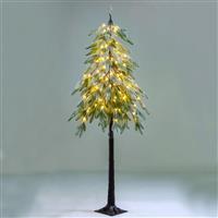 Aca Χριστουγεννιάτικο Δέντρο Πράσινο Χιονισμένο 120cm με Μεταλλική Βάση και Φωτισμό LED X10561446