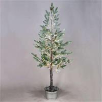 Aca Χριστουγεννιάτικο Δέντρο Πράσινο Χιονισμένο 160cm με Βάση Γλάστρα και Φωτισμό LED X10288144