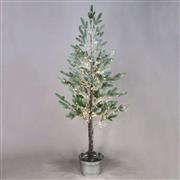 Aca Χριστουγεννιάτικο Δέντρο Πράσινο Χιονισμένο 200εκ με Βάση Γλάστρα και Φωτισμό LED X10384144
