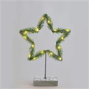 Aca Χριστουγεννιάτικο Διακοσμητικό Επιτραπέζιο Αστέρι Φωτιζόμενο Μεταλλικό Λευκό 26x7x40cm X09151107