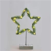 Aca Χριστουγεννιάτικο Διακοσμητικό Επιτραπέζιο Αστέρι Φωτιζόμενο Μεταλλικό Λευκό 26x7x40cm X09151107