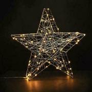 Aca Χριστουγεννιάτικο Διακοσμητικό Επιτραπέζιο Αστέρι Φωτιζόμενο Μεταλλικό Λευκό 37.5x11x39cm X068014202