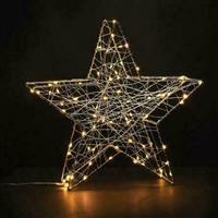 Aca Χριστουγεννιάτικο Διακοσμητικό Επιτραπέζιο Αστέρι Φωτιζόμενο Μεταλλικό Λευκό 37.5x11x39cm X068014202