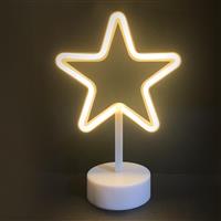 Aca Χριστουγεννιάτικο Διακοσμητικό Επιτραπέζιο Αστέρι Φωτιζόμενο Πλαστικό Λευκό 19x10x28.5cm X04001310