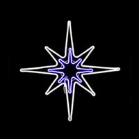 Aca Χριστουγεννιάτικο Διακοσμητικό Κρεμαστό Αστέρι Φωτιζόμενο Μεταλλικό Μπλε 81x81x81cm X086002215