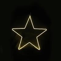 Aca Χριστουγεννιάτικο Διακοσμητικό Κρεμαστό Αστέρι Φωτιζόμενο Μεταλλικό Θερμό Λευκό 58x54x58cm X082001415