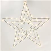 Aca Χριστουγεννιάτικο Διακοσμητικό Κρεμαστό Αστέρι Φωτιζόμενο Πλαστικό Ασημί 300x65.5cm X067014225