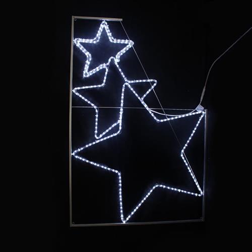 Aca Χριστουγεννιάτικο Διακοσμητικό Κρεμαστό Αστέρι Φωτιζόμενο Πλαστικό Λευκό 150cm X082882215