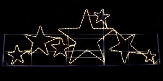 Aca Χριστουγεννιάτικο Διακοσμητικό Κρεμαστό Αστέρι Φωτιζόμενο Πλαστικό Λευκό 237x87cm X082641215