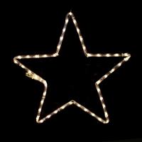 Aca Χριστουγεννιάτικο Διακοσμητικό Κρεμαστό Αστέρι Φωτιζόμενο Πλαστικό Λευκό 55x55cm X08481215