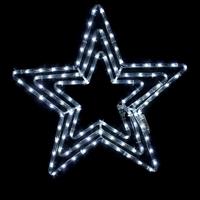 Aca Χριστουγεννιάτικο Διακοσμητικό Κρεμαστό Αστέρι Φωτιζόμενο Πλαστικό Λευκό 56cm X081082231
