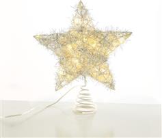 Aca Χριστουγεννιάτικο Κρεμαστό Αστέρι Ασημί Φωτιζόμενο X11201122