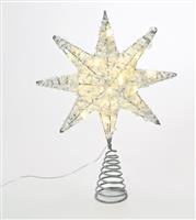 Aca Χριστουγεννιάτικο Κρεμαστό Αστέρι Ασημί Φωτιζόμενο X112011281