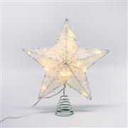 Aca Χριστουγεννιάτικο Κρεμαστό Αστέρι Λευκό Φωτιζόμενο με Χρυσόσκονη X11201126