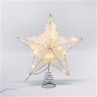 Aca Χριστουγεννιάτικο Κρεμαστό Αστέρι Λευκό Φωτιζόμενο με Χρυσόσκονη X11201126