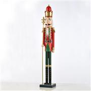 Aca Χριστουγεννιάτικος Καρυοθραύστης Ξύλινος Πράσινος Ύψους 60cm X026003