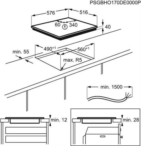 AEG HK624000XB Radiant Hob Κεραμική Εστία Αυτόνομη με Λειτουργία Κλειδώματος Π60cm 