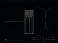 AEG TCH74B01FB Bridge Extractor Hob Επαγωγική Εστία Αυτόνομη με Απορροφητήρα & Λειτουργία Κλειδώματος Π70cm & Δώρο A9HOPS Ανοξείδωτα Επαγωγικά Σκεύη Σετ 3τμχ