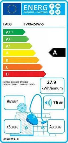 AEG VX6-2-IW-5 Ηλεκτρική Σκούπα 700W με Σακούλα 3.5lt Λευκή