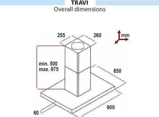 Airtechnic Travi 90 Απορροφητήρας Νησίδα 90cm Inox