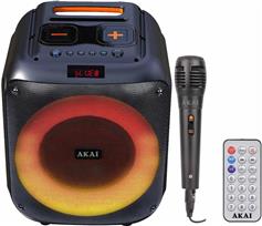 Akai ABTS-V30 Ηχείο Karaoke με Ενσύρματο Μικρόφωνο και Εφέ Φωτισμού Speaker Μαύρο